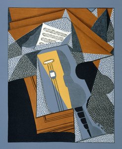 吉他，插图为诗歌&39;在天花板的阳光下&39;，作者：Pierre Reverdy（1889-1960）1955